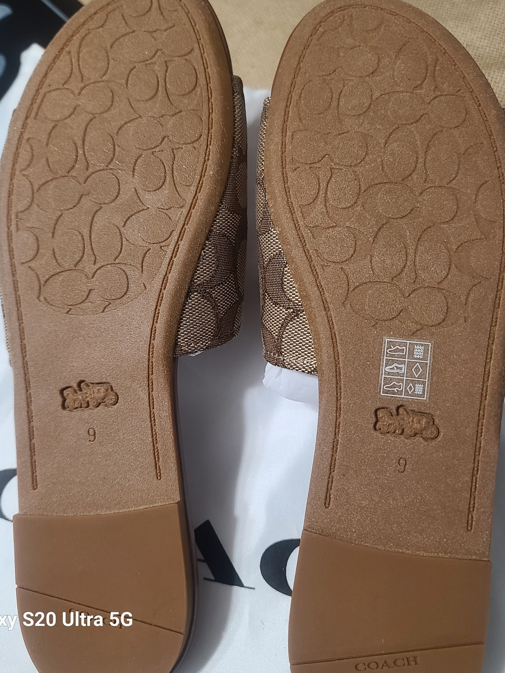 NWOT Coach Brown Monogram Slide Sandals with Gold Logo Women 9M - Picture 6 of 6